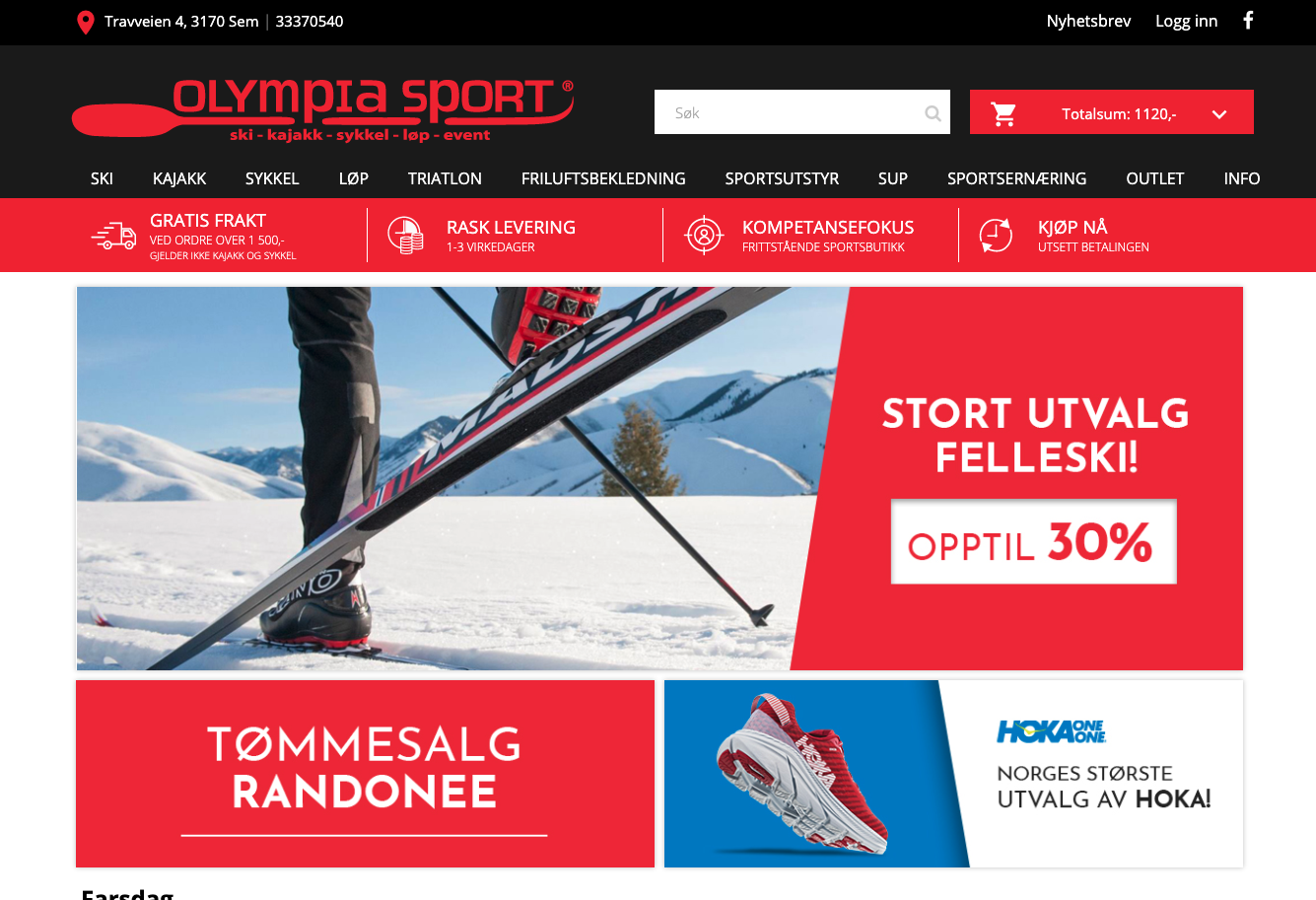 Olympia Sport nettside